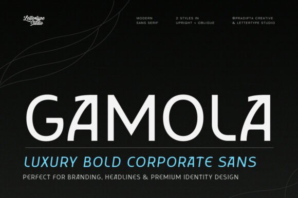 Gamola Typeface for Premium Editorial Design